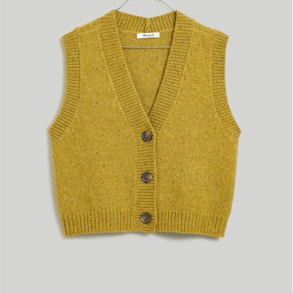 Madewell Mustard Yellow Wool Vest XS